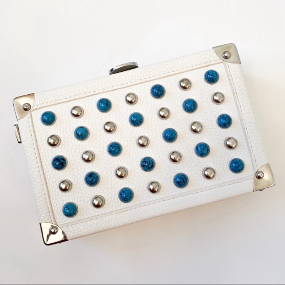 NWT Sam Edelman White Hard Case Clutch Purse